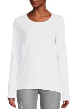 ATM Anthony Thomas Melillo White Long-Sleeve Crewneck Top